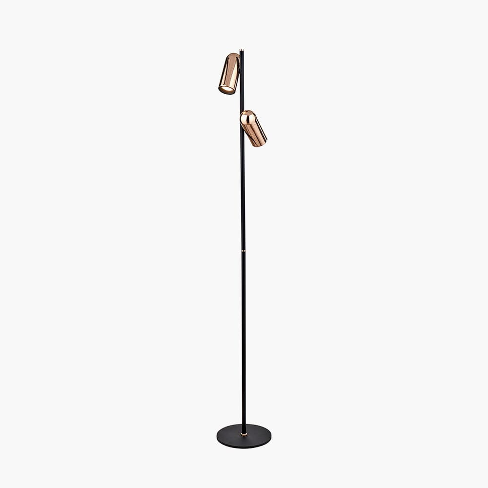 Carrara Black & Rose Gold LED Floor Lamp Lighting