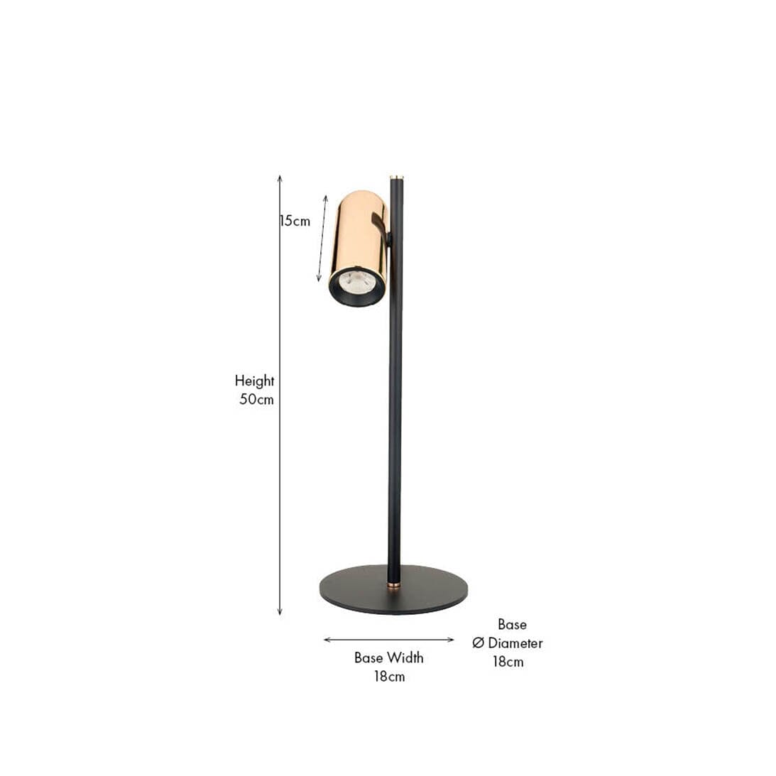 Carrara Black & Rose Gold LED Table Lamp Lighting
