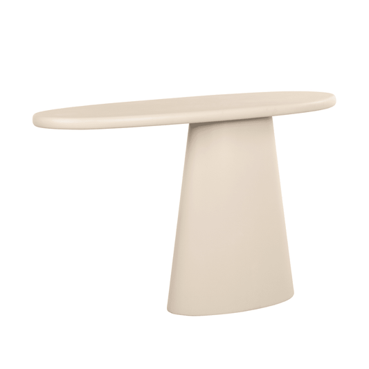 Carys Beige Oval Top Console Table Furniture