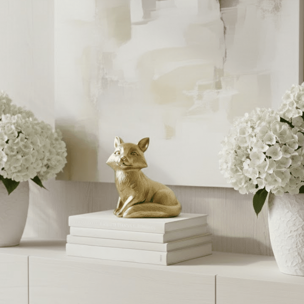 Cassia Gold Decorative Fox Ornament Accessories