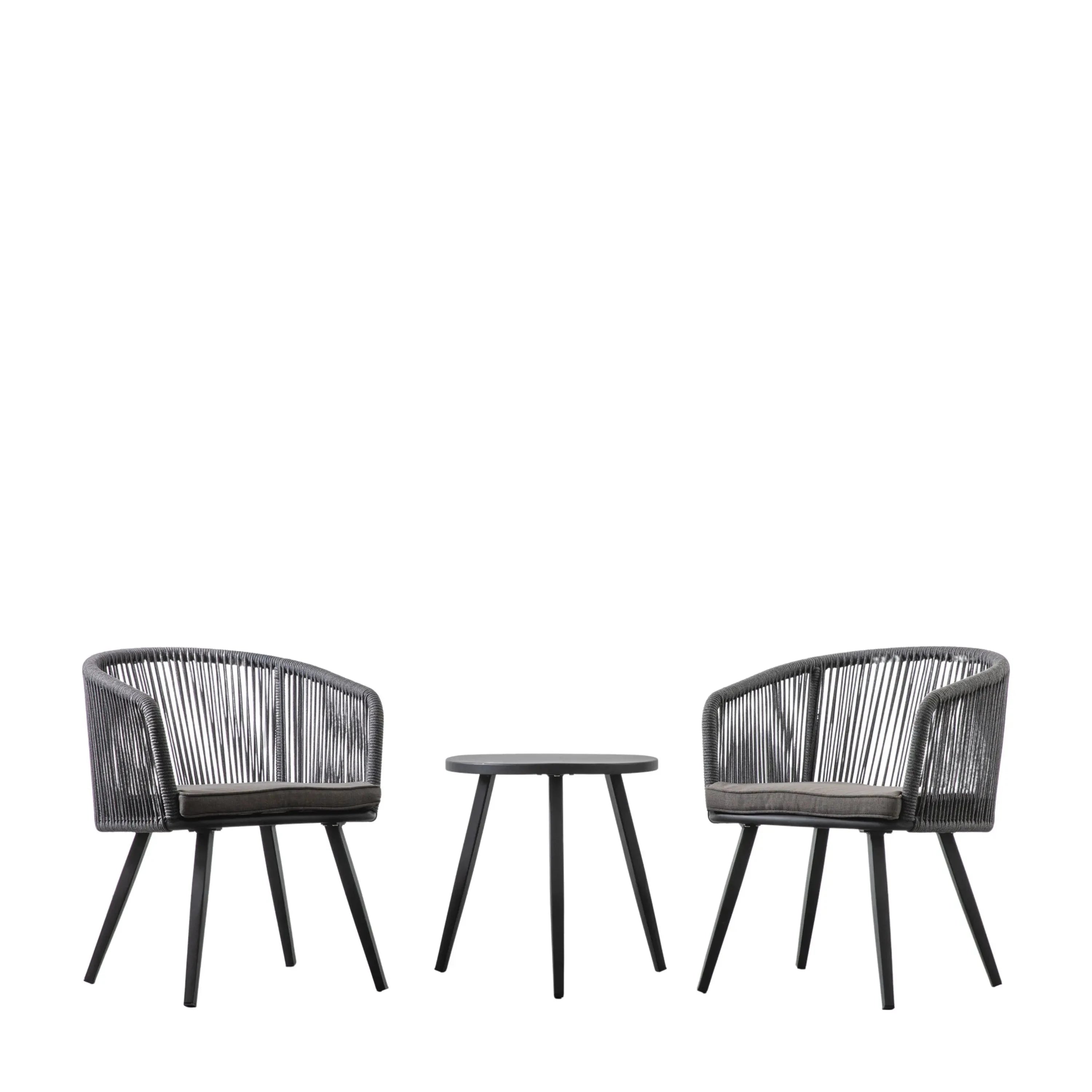 Cassiel Outdoor Black 2 Seater Bistro Set Outdoor