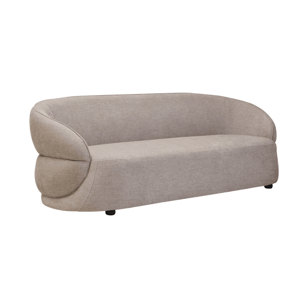 Cellio Taupe Chenille 3 Seater Curved Sofa Sofa