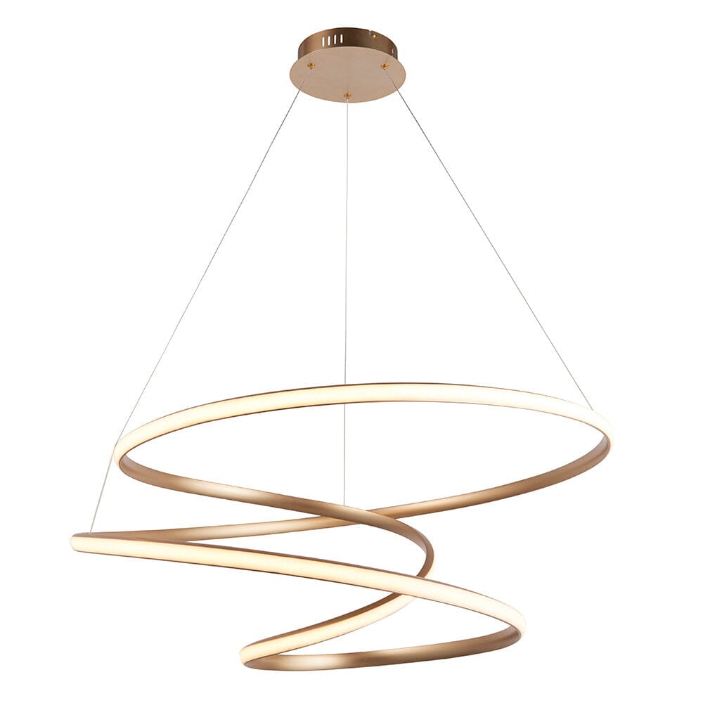 Charlene Large Gold Spiral Pendant Ceiling Light Lighting