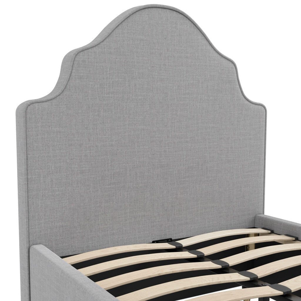 Charleston Light Grey Luxury Curved Single Bed Beds and Headboards