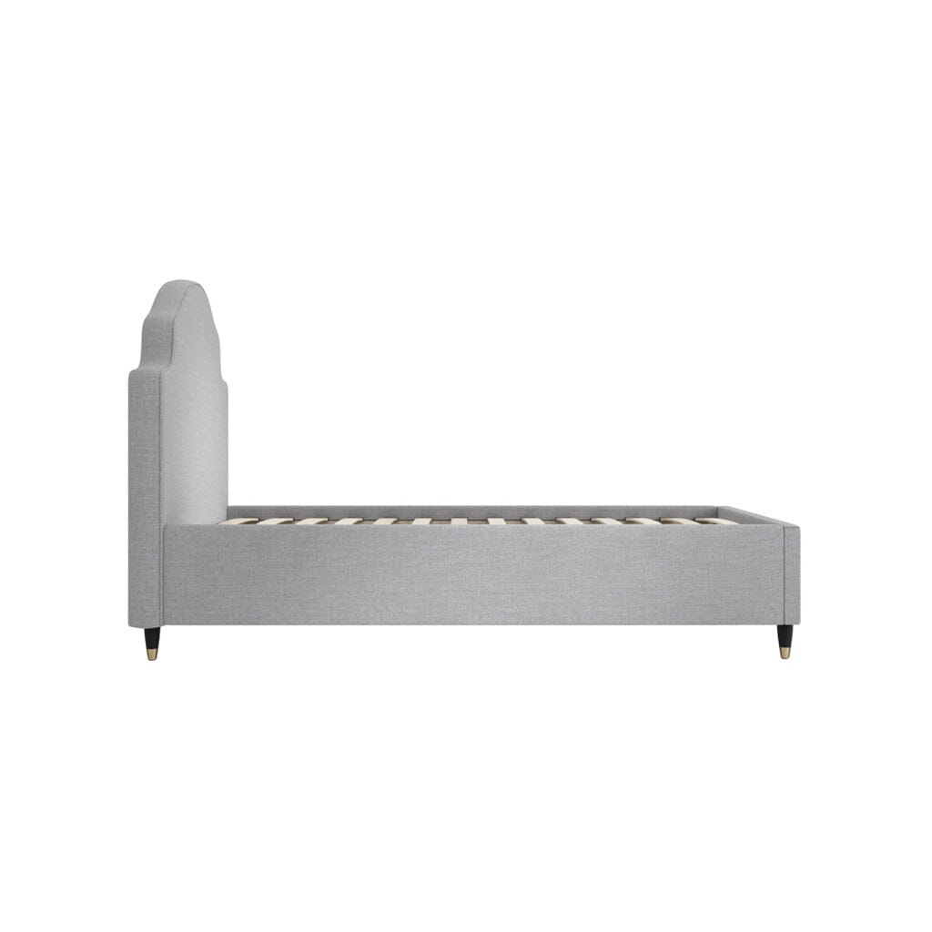 Charleston Light Grey Luxury Curved Single Bed Beds and Headboards