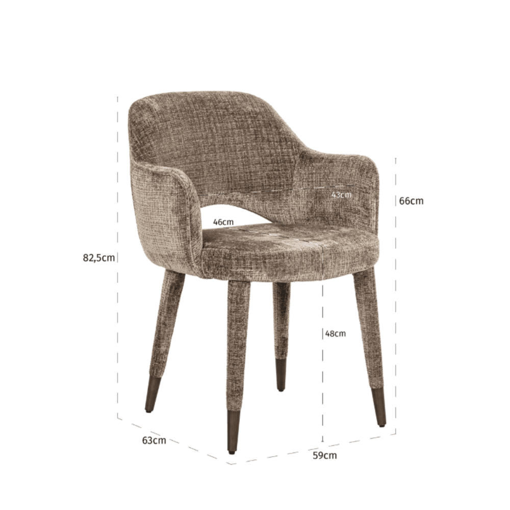 Charlotte Dark Stone Textured Dining Chair Furniture