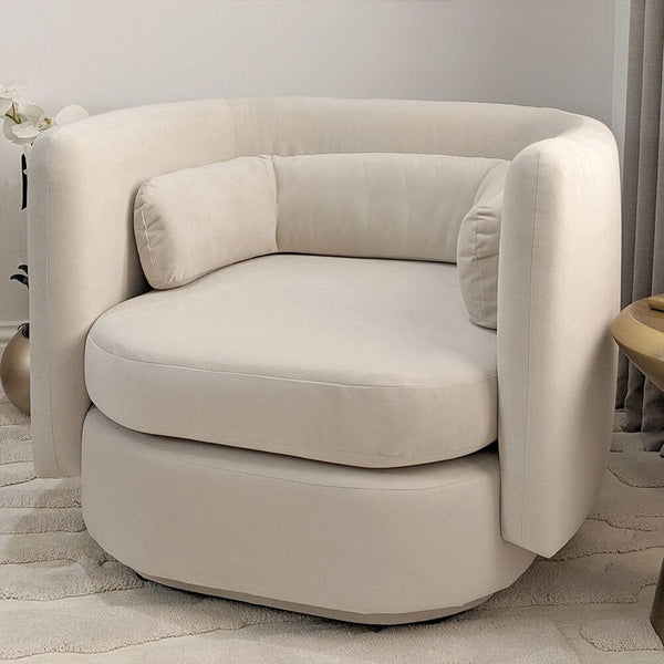 Chicago Cream Velvet Curved Back Accent Chair Furniture 