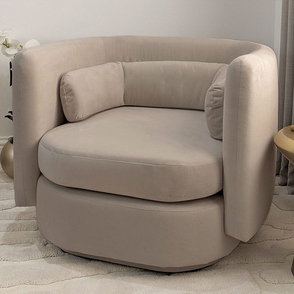 Chicago Mink Velvet Curved Back Accent Chair Furniture
