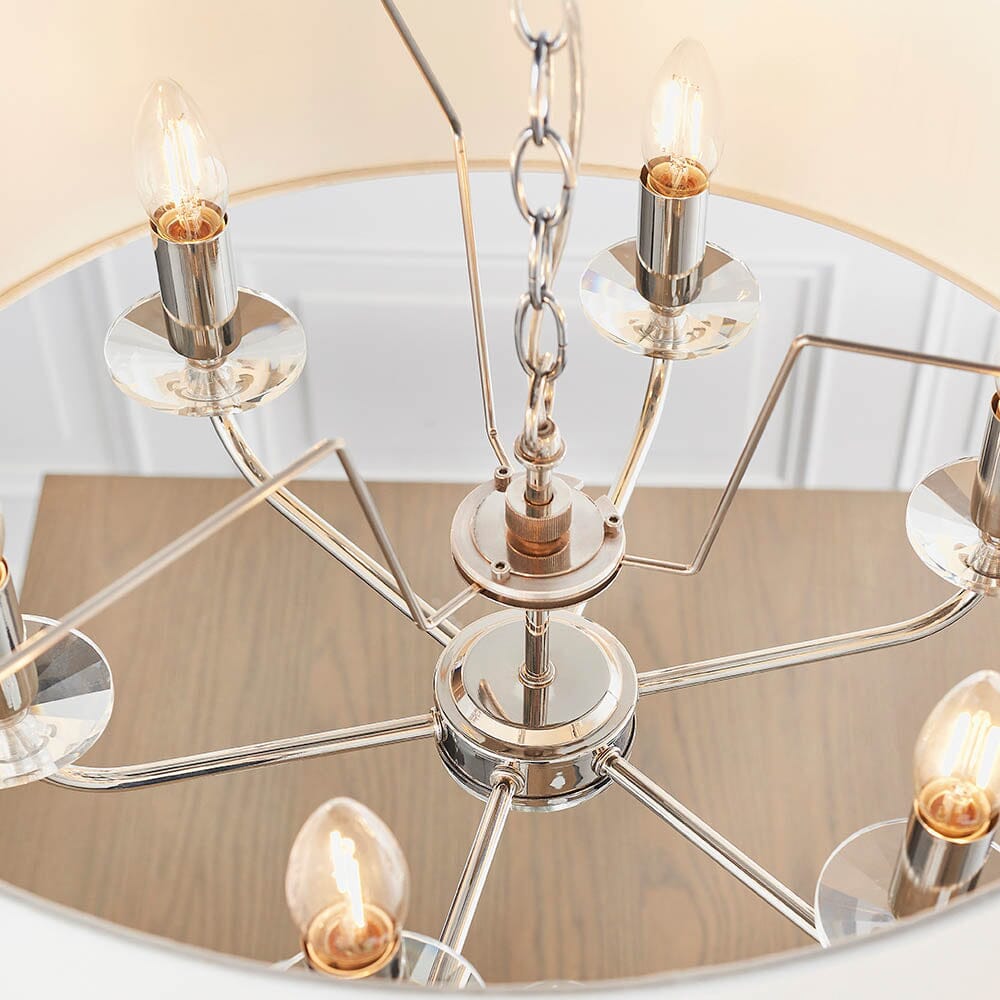 Cindy Silver 6 Light Pendant Ceiling Light Lighting