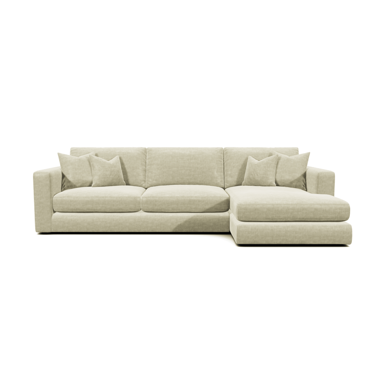Cleo Luxe Chenille Pearl Sofa Range Sofa Large Chaise End Right Hand Facing