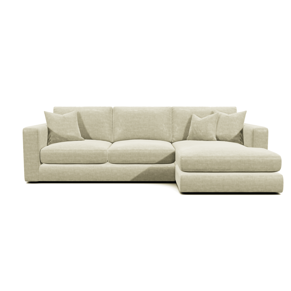 Cleo Luxe Chenille Pearl Sofa Range Sofa Small Chaise End Right Hand Facing
