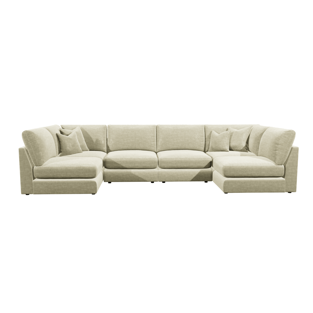Cleo Luxe Chenille Pearl Sofa Range Sofa U Shape Open End