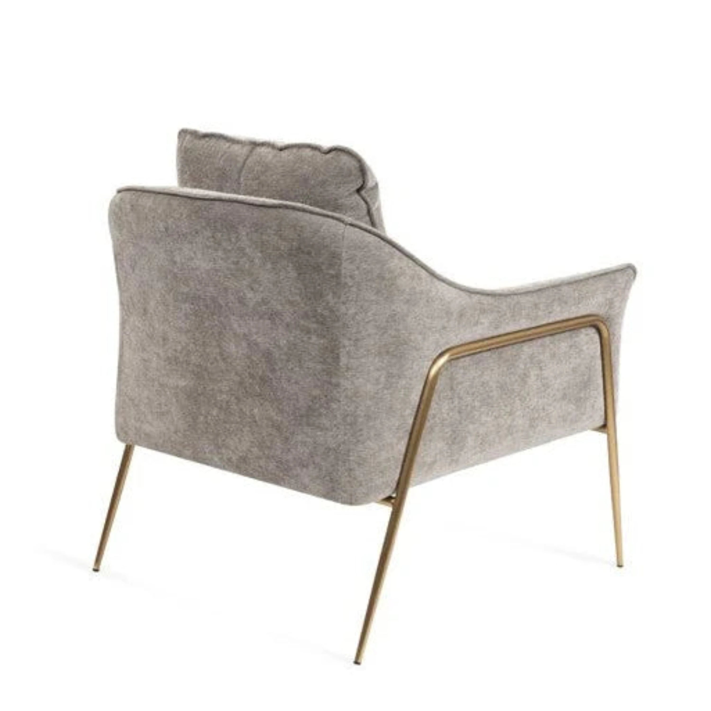 Colmar Mink Lounge Chair with Brushed Brass Legs Furniture
