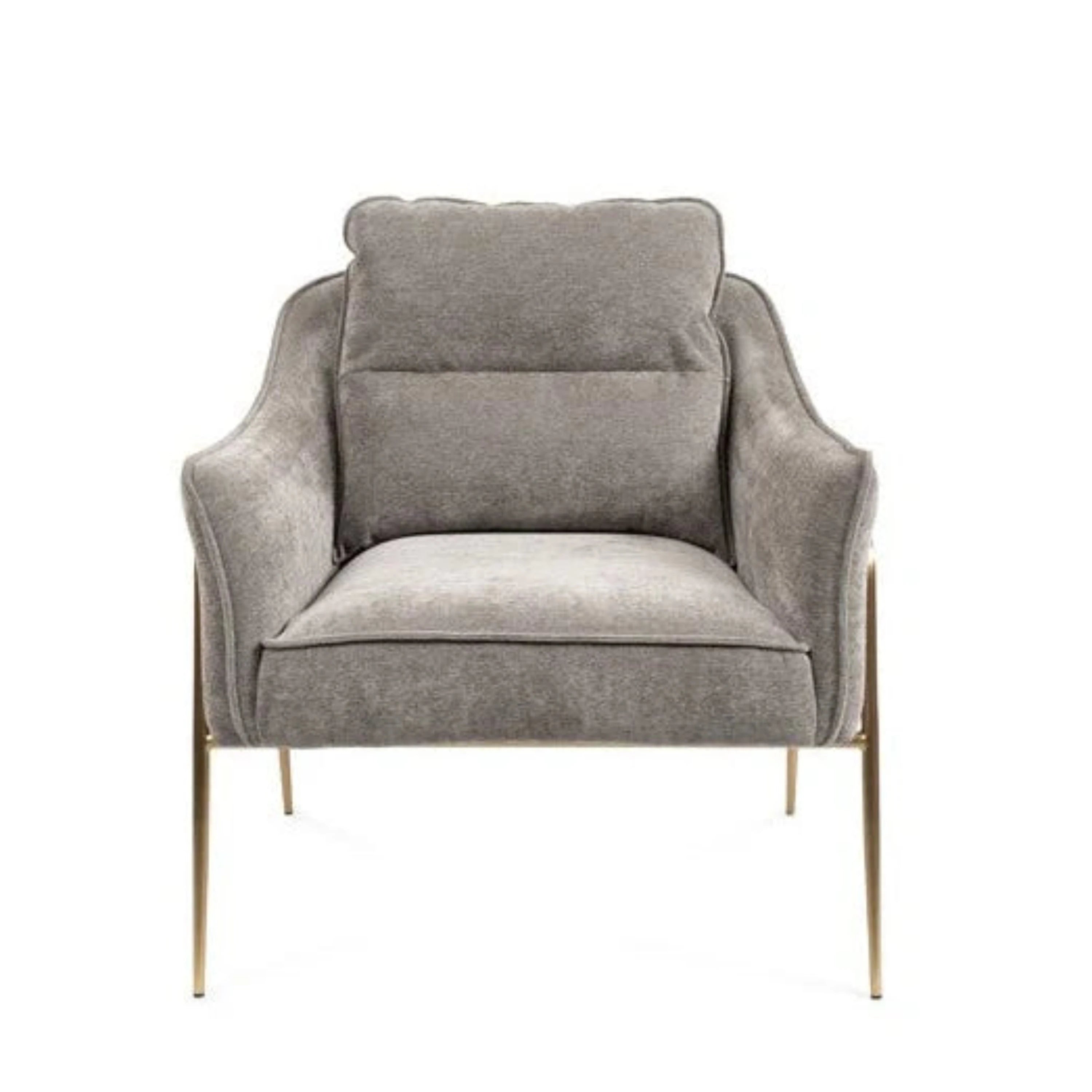 Colmar Mink Lounge Chair with Brushed Brass Legs Furniture