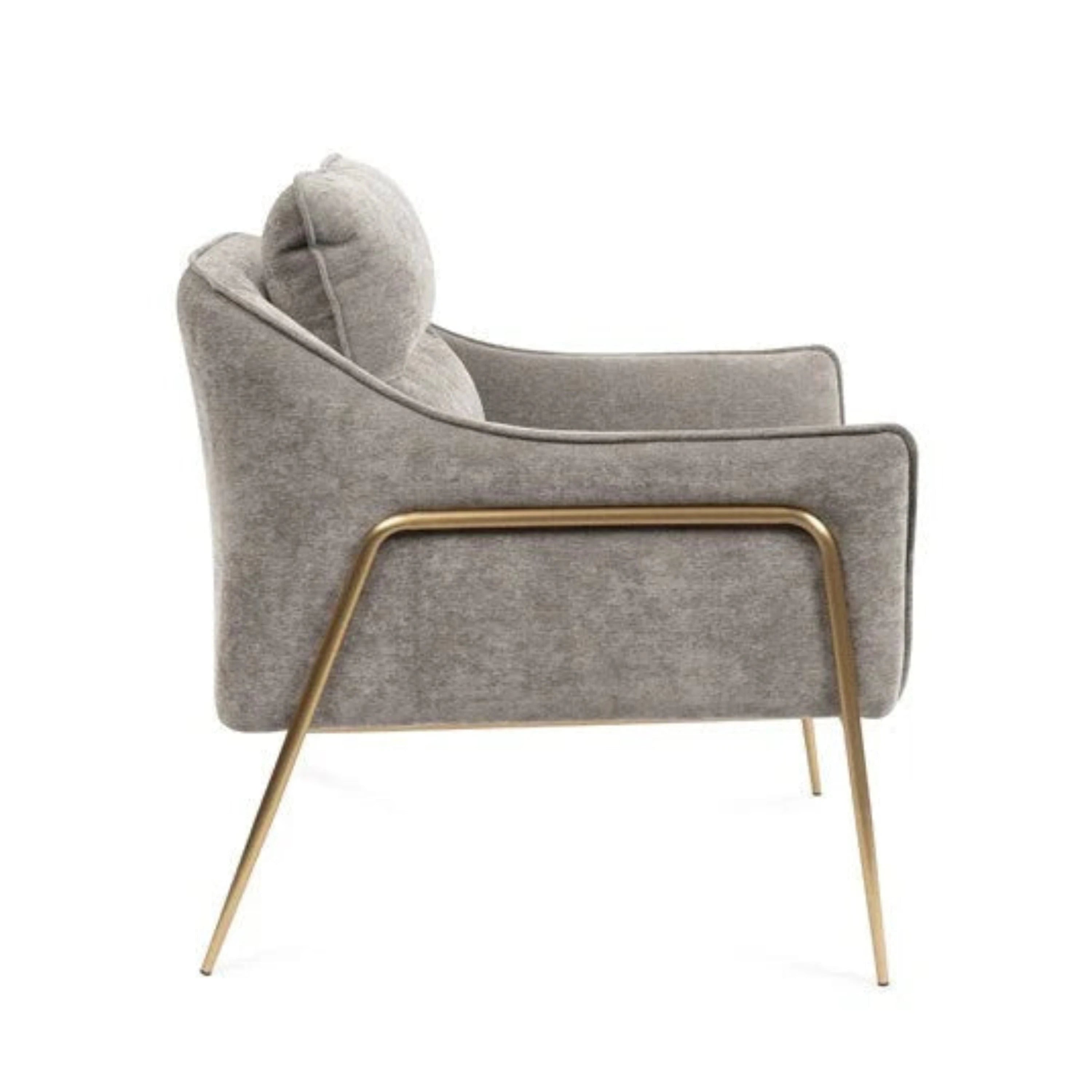 Colmar Mink Lounge Chair with Brushed Brass Legs Furniture