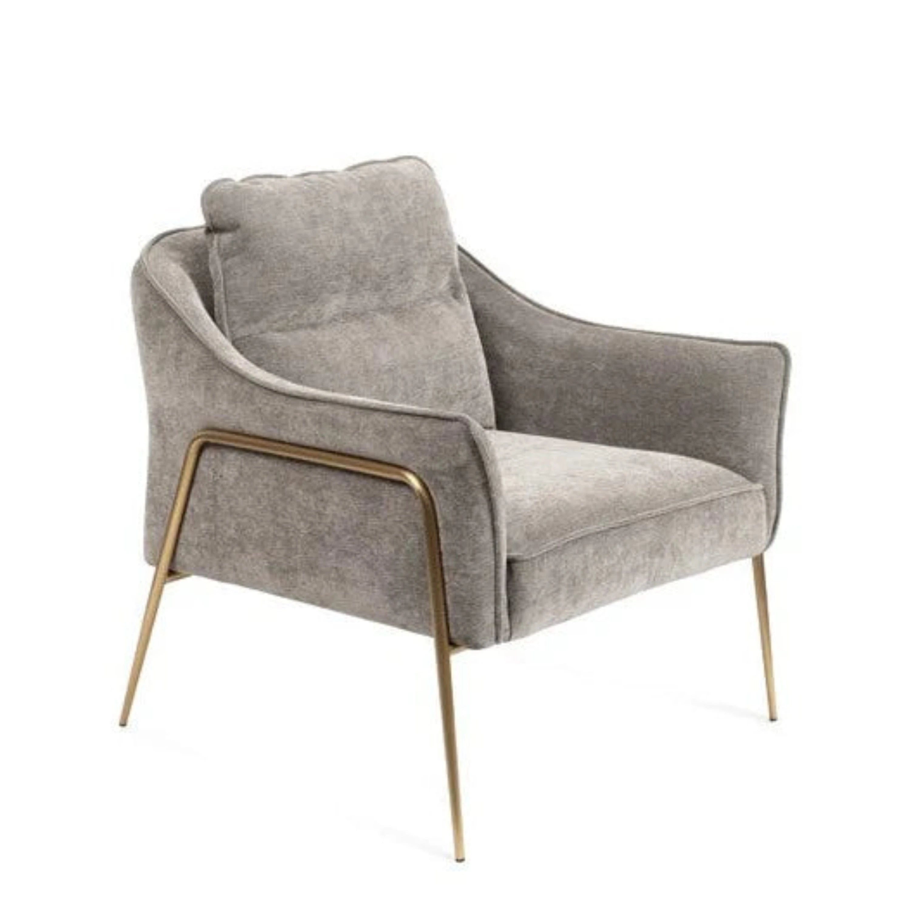 Colmar Mink Lounge Chair with Brushed Brass Legs Furniture