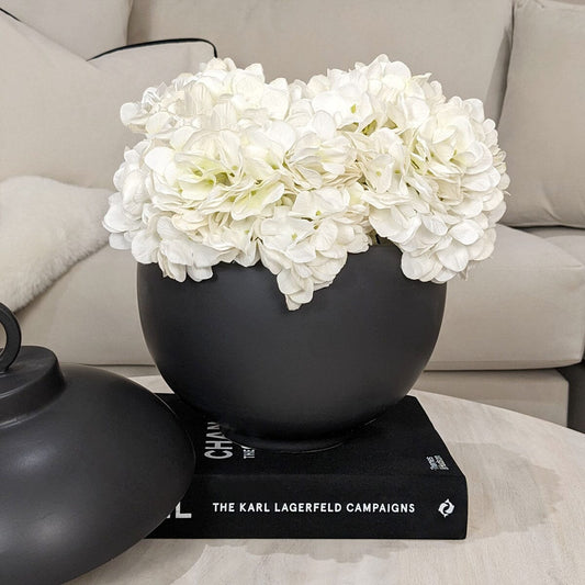 Colton Large Black Ceramic Lidded Decorative Jar Accessories