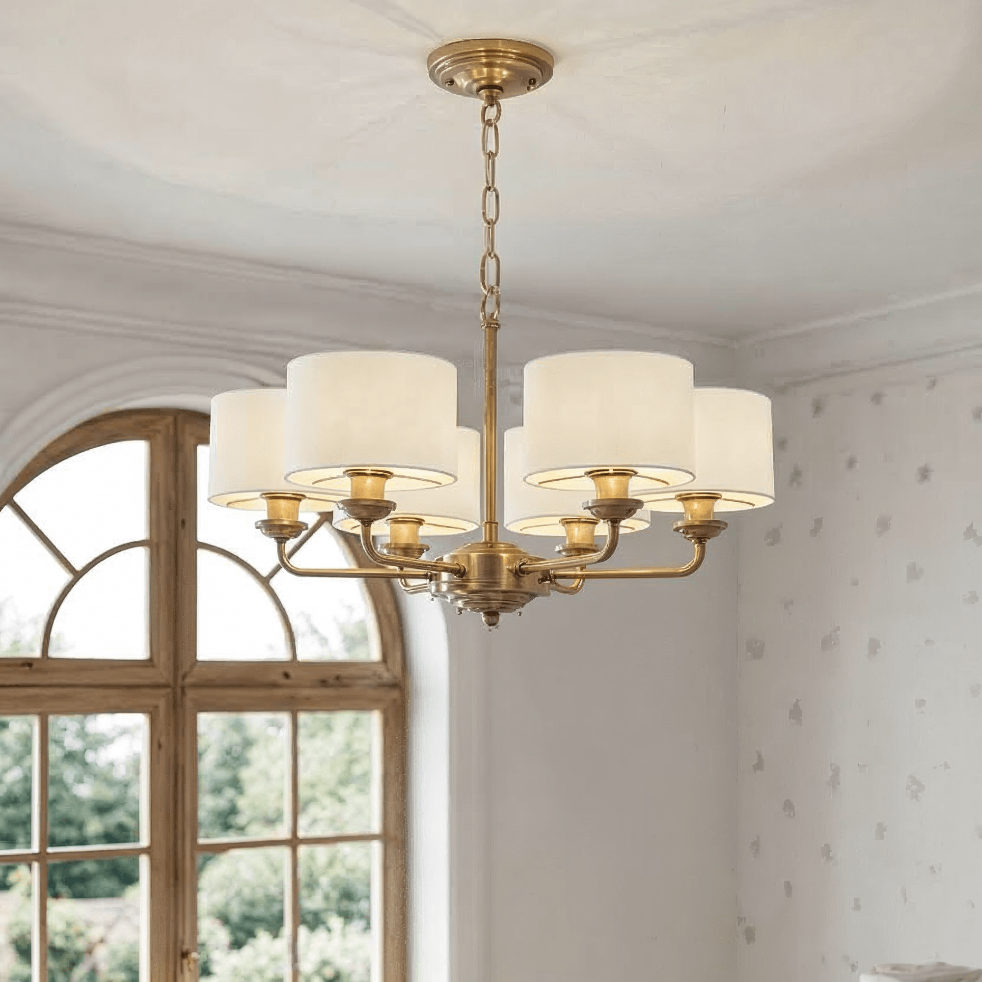 Coralia Brass 6 Light Pendant Ceiling Light Lighting