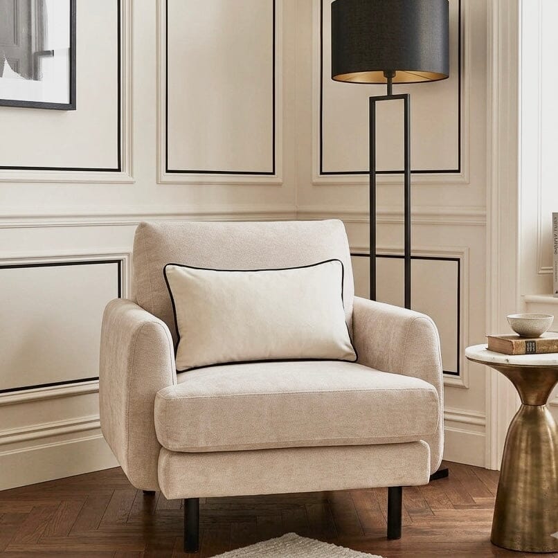 Cordelia Oatmeal Textured Armchair Sofa