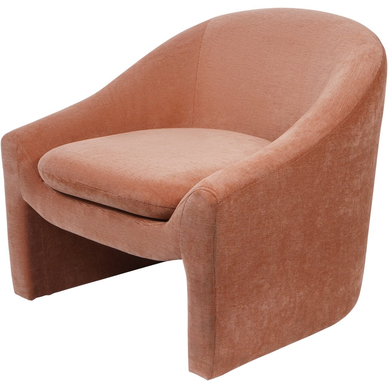 Cosmo Peachy Pink Chenille Statement Accent Chair Furniture
