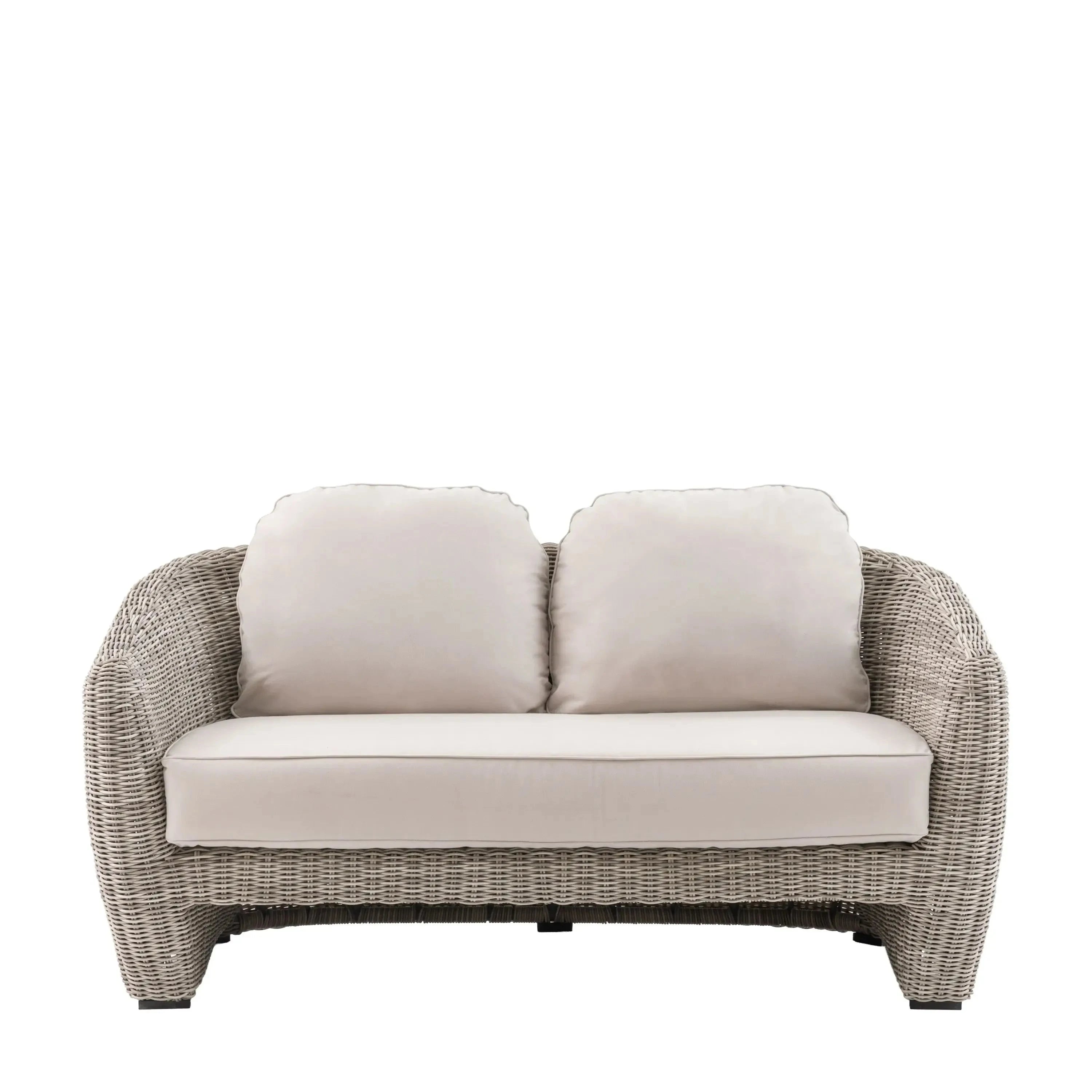 Cotswold Outdoor 2 Seater Neutral Wicker Sofa Outdoor