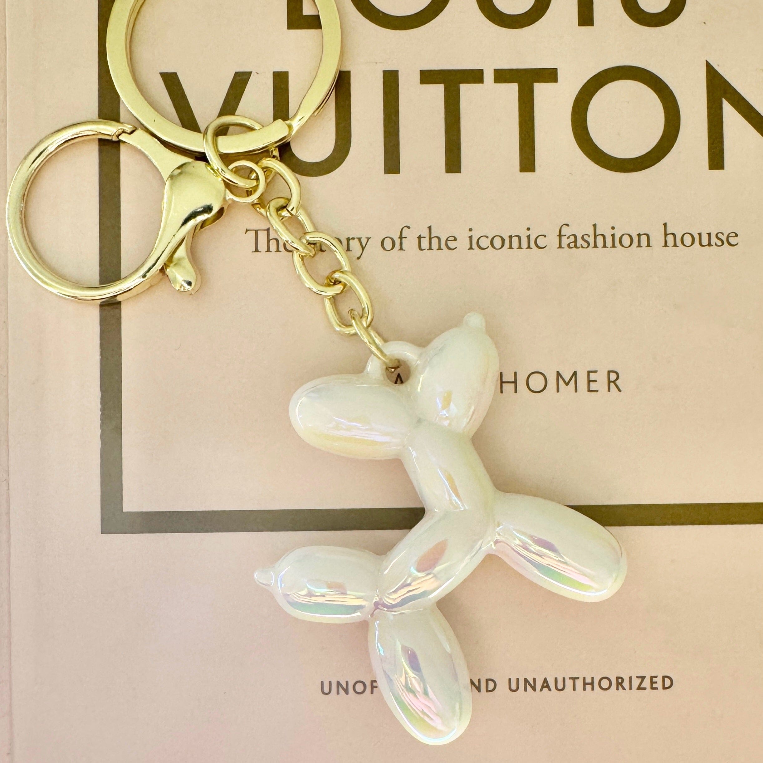 Cream Balloon Dog Keyring Accessories