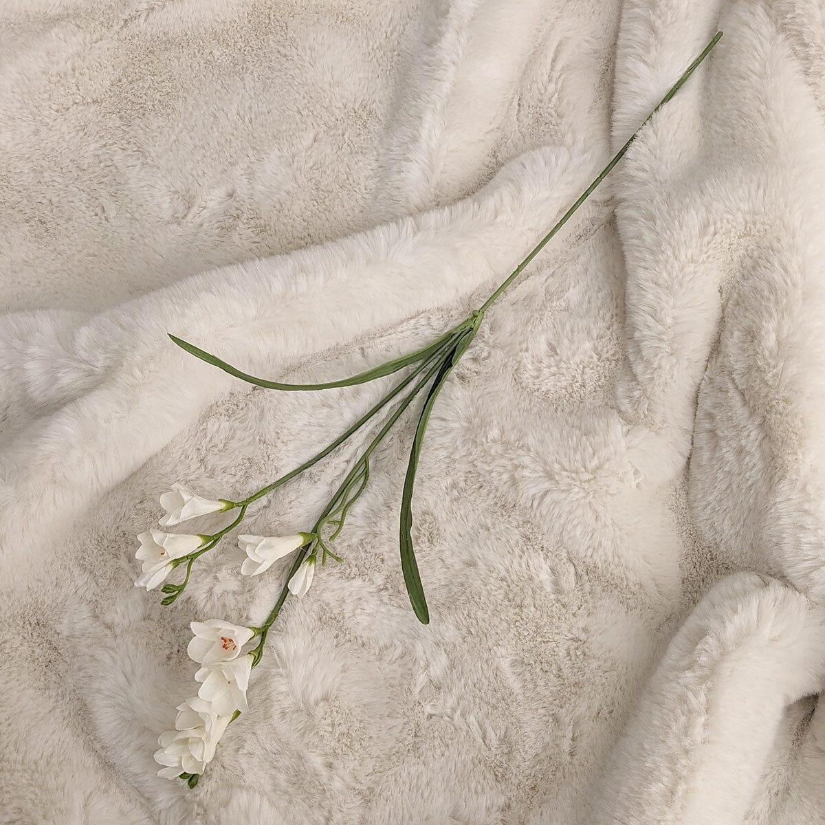 Cream Faux Freesia Single Stem Floral Accessories