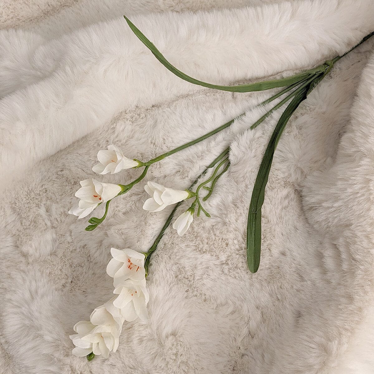 Cream Faux Freesia Single Stem Floral Accessories