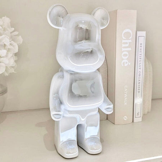 Cream Pearlescent Standing Bear Ornament Accessories