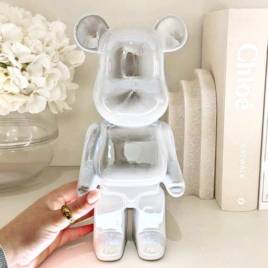 Cream Pearlescent Standing Bear Ornament Accessories