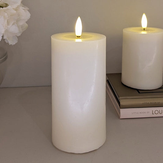 Cream Realistic LED Candle - 15cm Fragrance