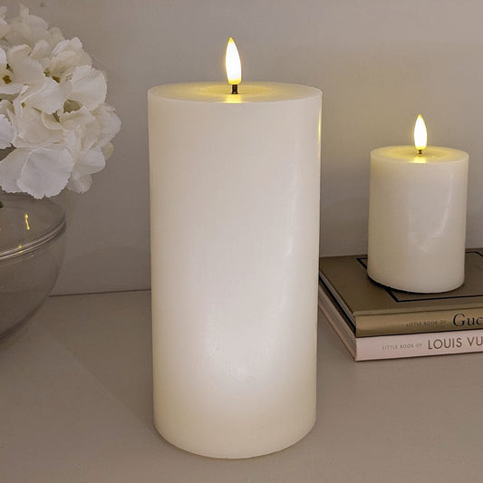 Cream Realistic LED Candle - 20cm Fragrance