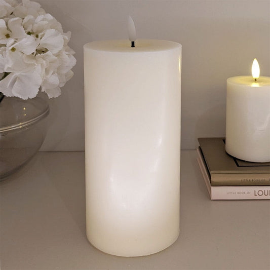 Cream Realistic LED Candle - 20cm Fragrance