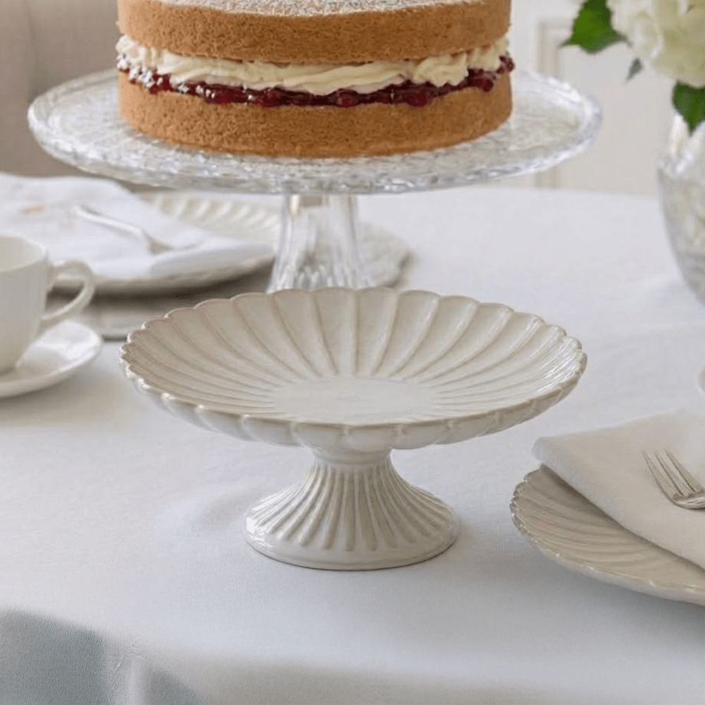 Cream Scalloped Decorative Cake Stand Accessories