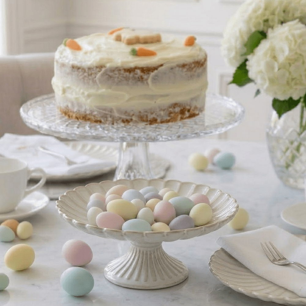 Cream Scalloped Decorative Cake Stand Accessories
