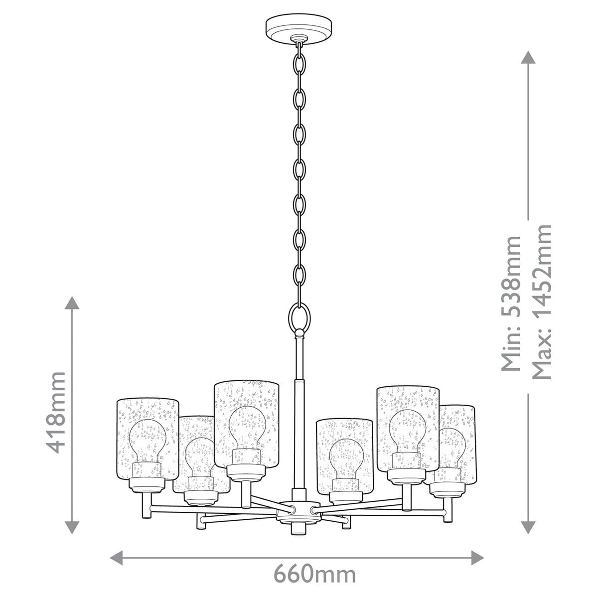 Cressida Gold 6 Light Pendant Ceiling Light Lighting