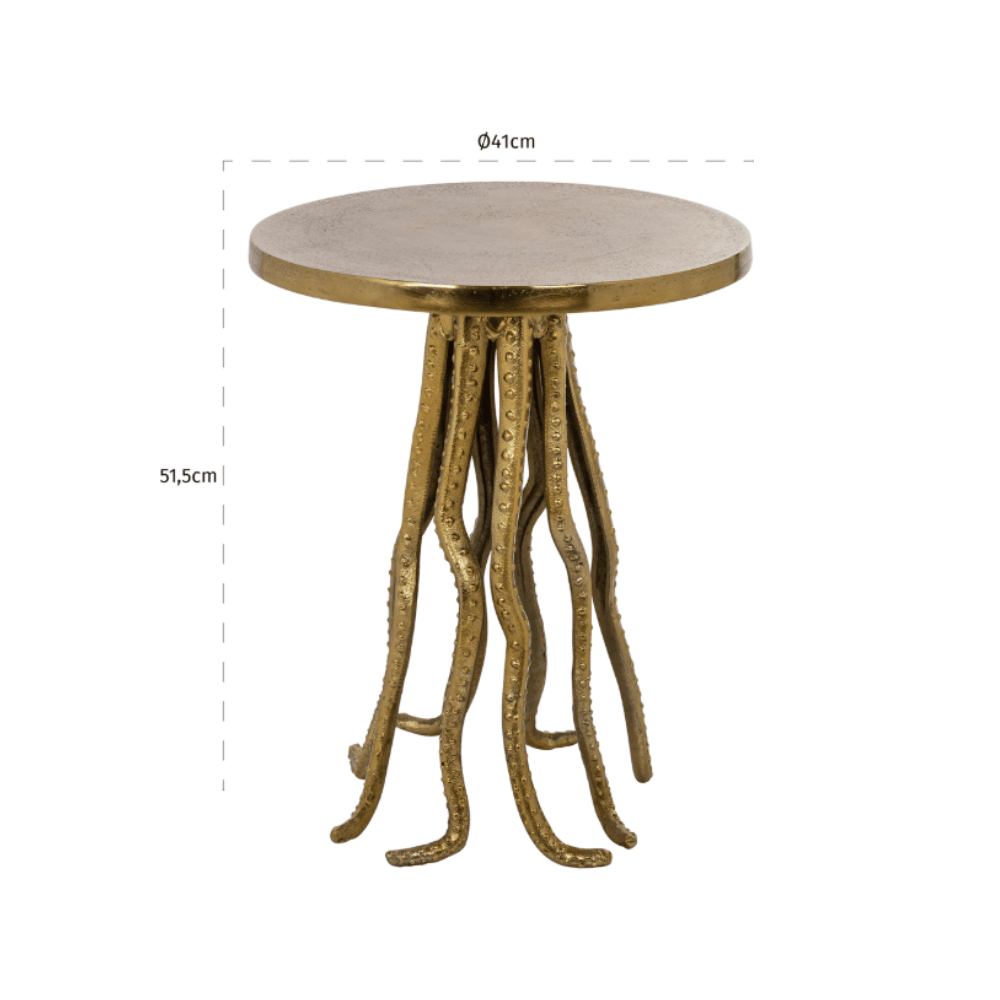 Cristella Brushed Gold Statement Side Table Furniture