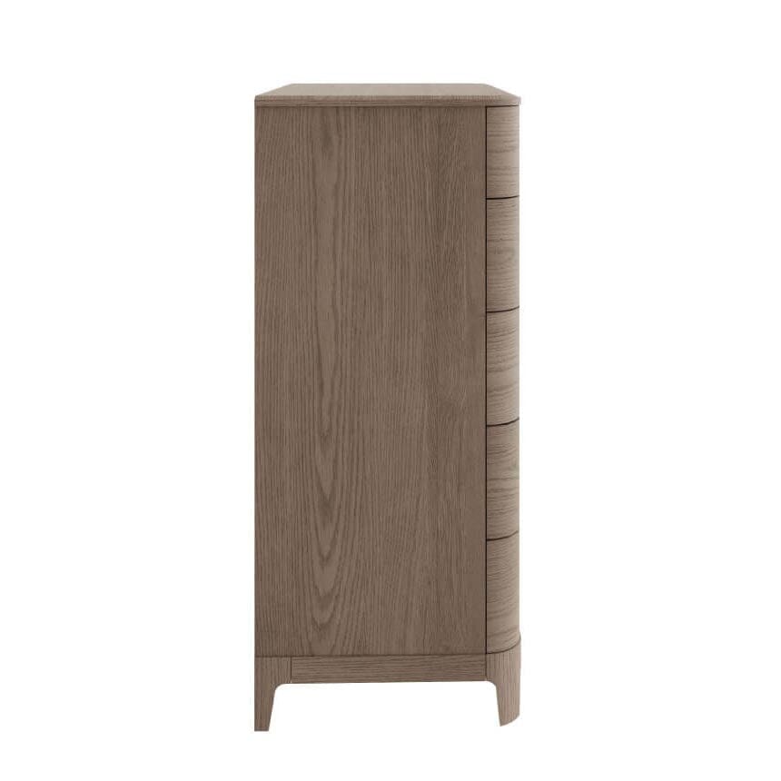 Dahlia Lightwash Wood 5 Drawer Chest Furniture