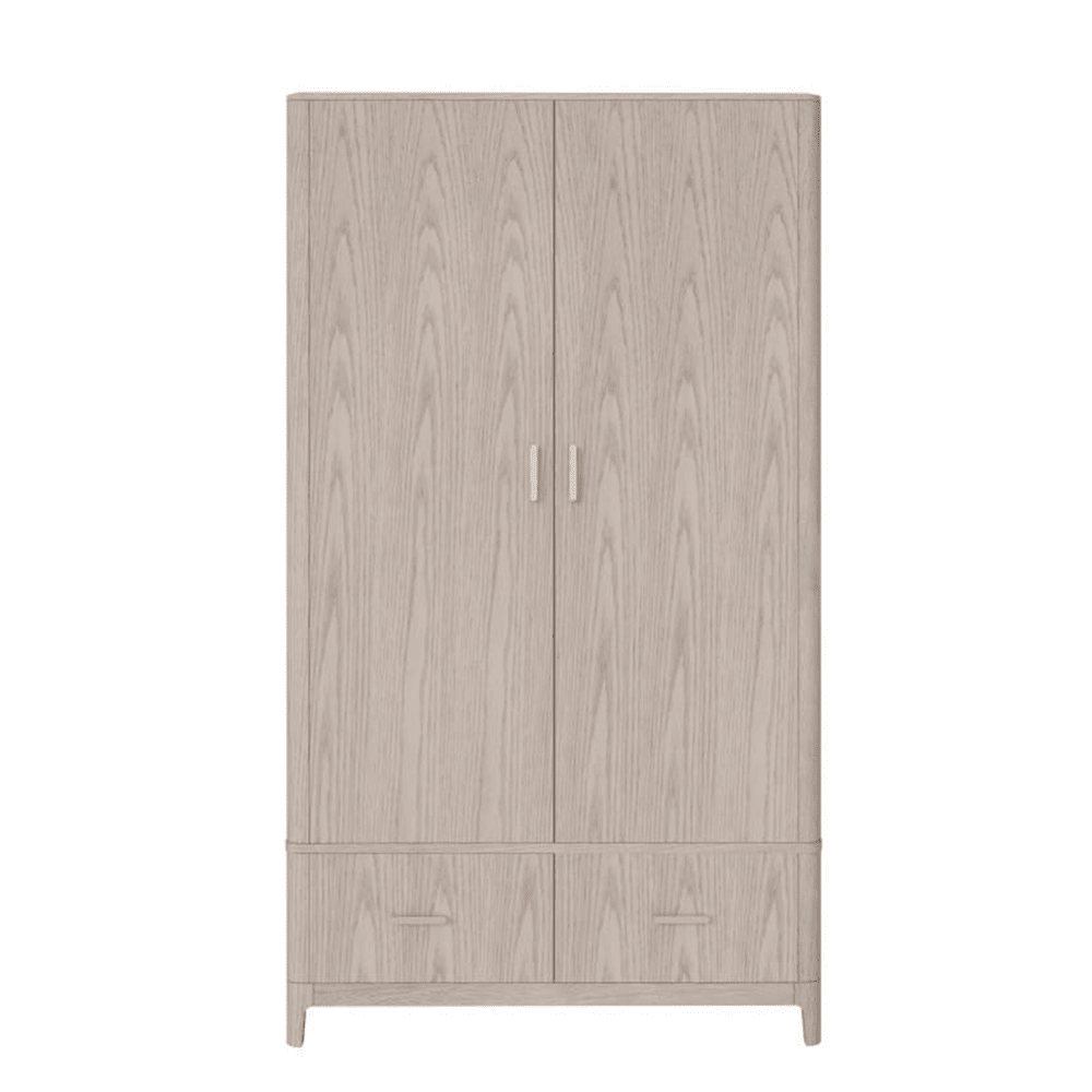 Dahlia Lightwash Wood Veneer 2 Door Wardrobe Furniture