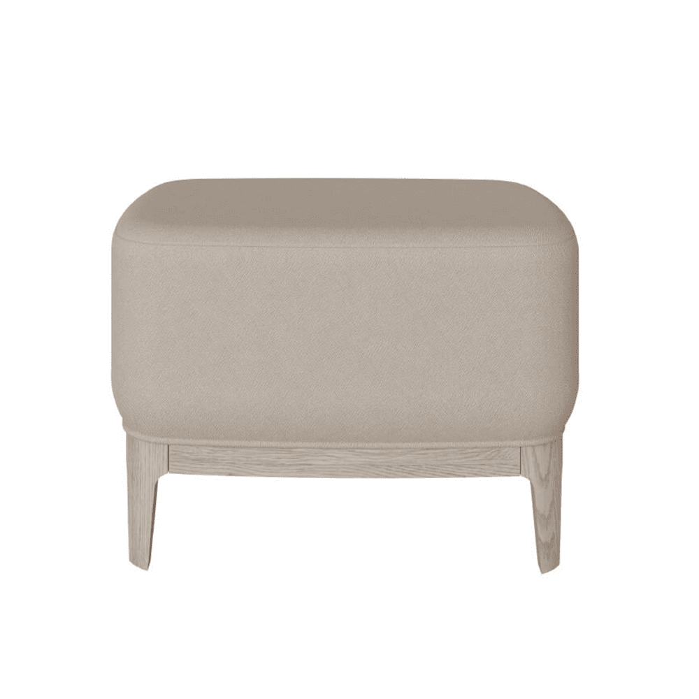 Dahlia Mushroom Fabric Stool with Lightwash Wood Legs Furniture