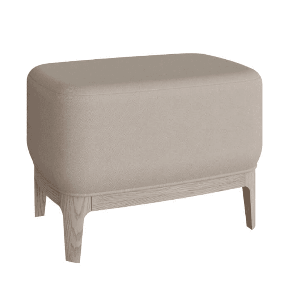 Dahlia Mushroom Fabric Stool with Lightwash Wood Legs Furniture