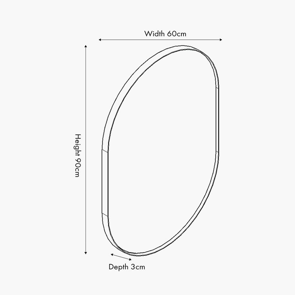 Dakota Gold Metal Oval Wall Mirror Accessories