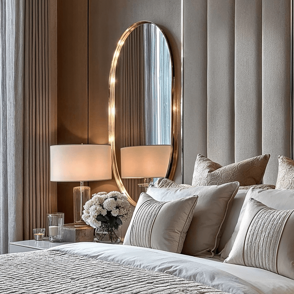 Dakota Gold Metal Oval Wall Mirror Accessories