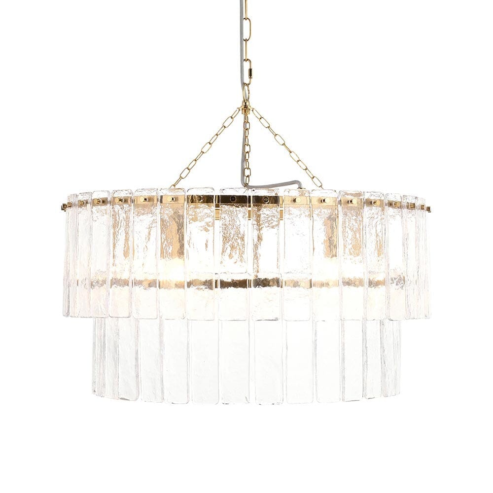 Daphne Gold & Rippled Glass 5 Light Chandelier Lighting