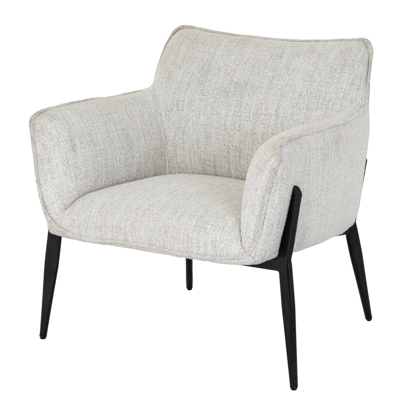 Darick Greige Upholstered Textured Accent Chair with Black Legs Furniture