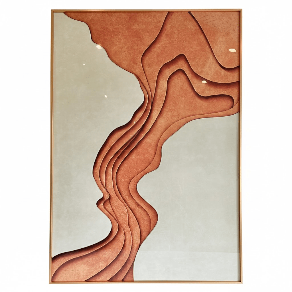 Donatella Copper & Cream 3D Effect Framed Wall Art - 70x100cm Accessories