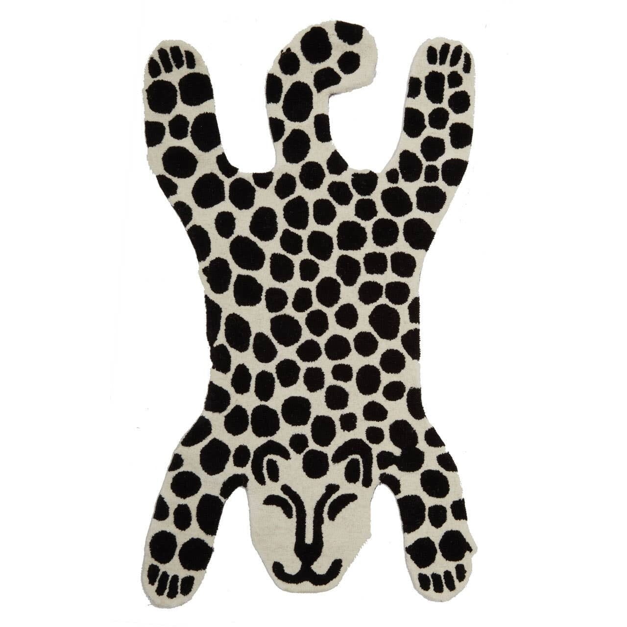 Eldon Monochrome Decorative Leopard Rug Textiles