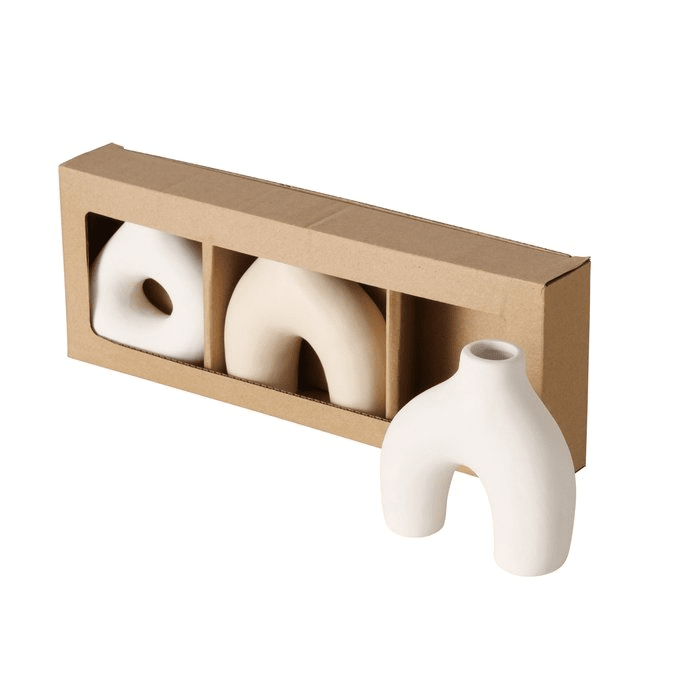 Elica Mini Neutral Organic Shaped Vases - Set of 3 Accessories
