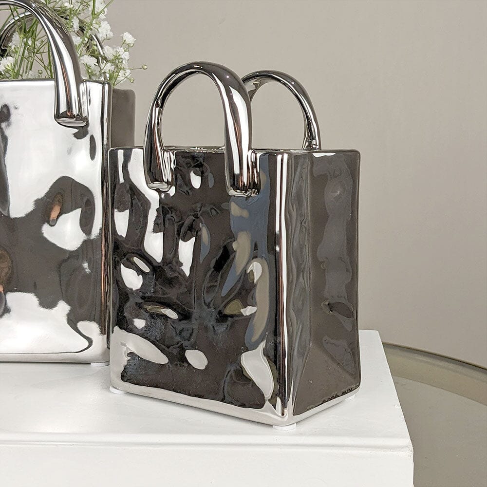 Elise Medium Silver Handbag Decorative Vase Accessories