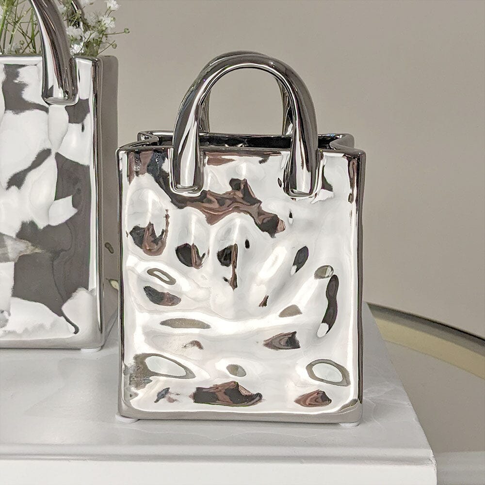 Elise Medium Silver Handbag Decorative Vase Accessories